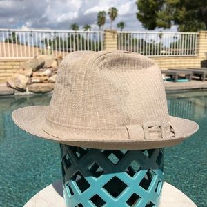 Stetson Beige/Khaki Fedora Hat (Size 7-3/8)